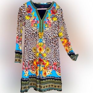 #52 Hale Bob Animal Print Jersey Dress, Size Small